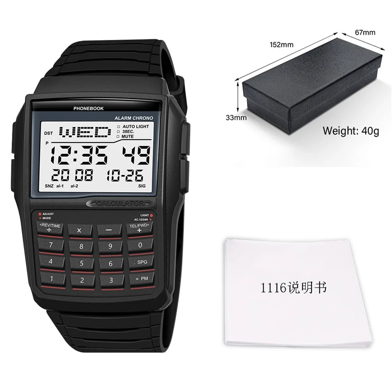 Digital Sports Watch - Men's Luxury Multifunction Calculator LED Electronic Waterproof - ZOOMNSTORE
