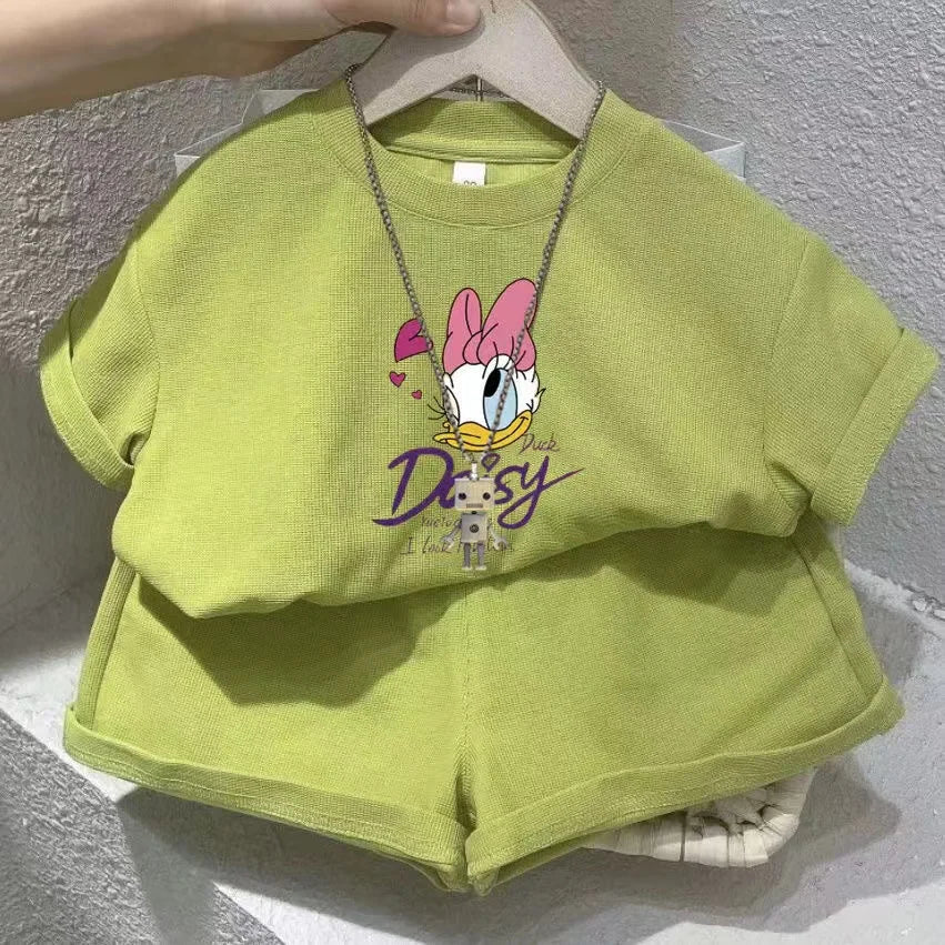 Disney Baby Girls Summer Outfit - Printed T-Shirt Shorts Set - ZOOMNSTORE