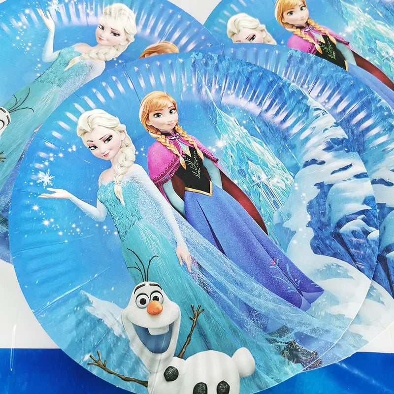 Disney Frozen Birthday Party Supplies - Snow Queen Cutlery Plates Cups - ZOOMNSTORE