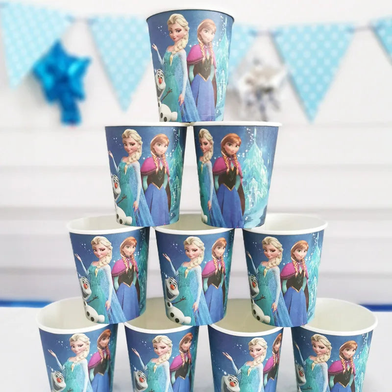Disney Frozen Birthday Party Supplies - Snow Queen Cutlery Plates Cups - ZOOMNSTORE