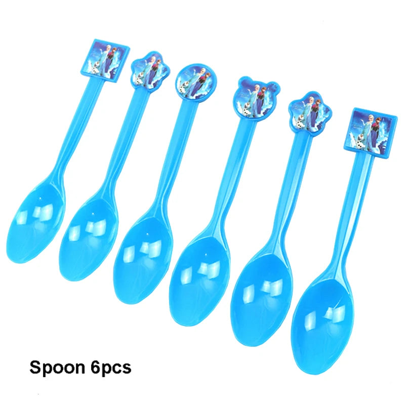Disney Frozen Birthday Party Supplies - Snow Queen Cutlery Plates Cups - ZOOMNSTORE