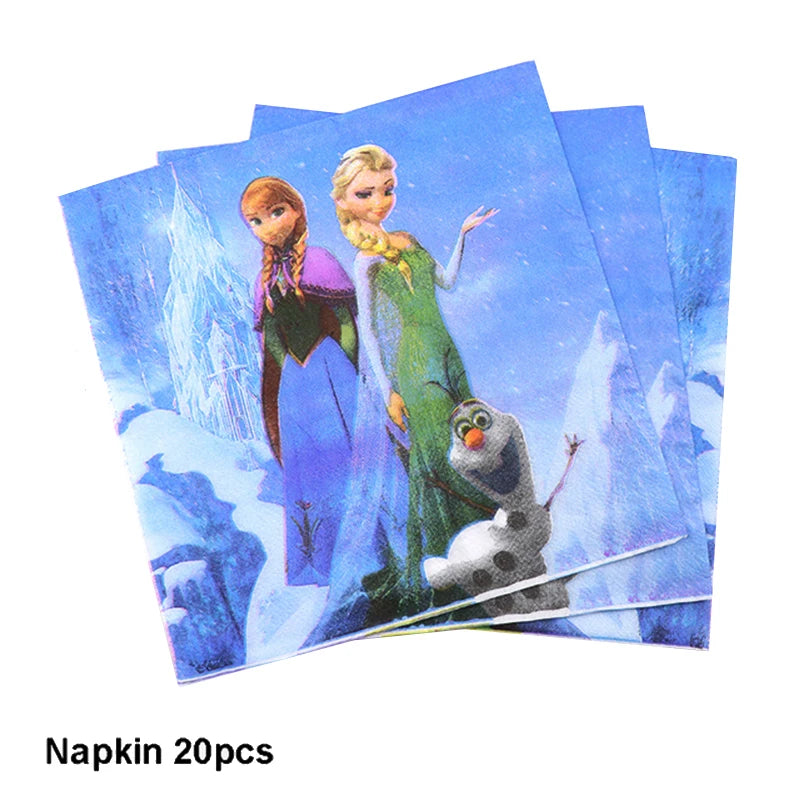Disney Frozen Birthday Party Supplies - Snow Queen Cutlery Plates Cups - ZOOMNSTORE