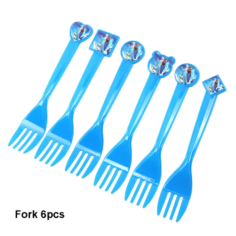 Disney Frozen Birthday Party Supplies - Snow Queen Cutlery Plates Cups - ZOOMNSTORE