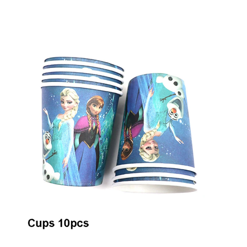 Disney Frozen Birthday Party Supplies - Snow Queen Cutlery Plates Cups - ZOOMNSTORE