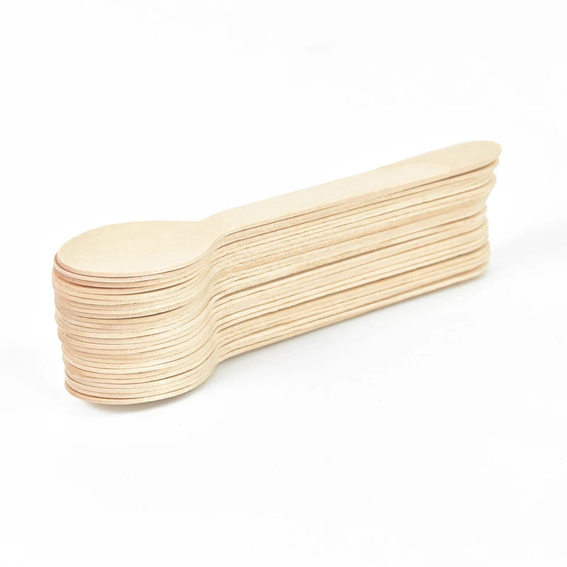 Disposable Wooden Cutlery Set - Rustic Party Tableware for Weddings Birthdays - ZOOMNSTORE