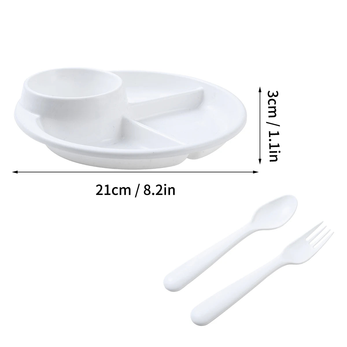Divided Dinner Plates - Microwave Safe Reusable Serving Tray - ZOOMNSTORE