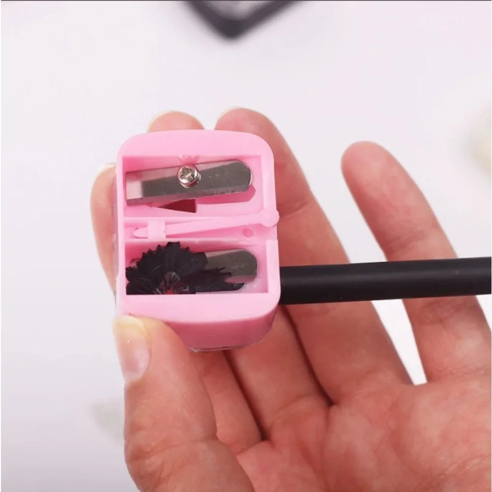 1PC double hole pencil sharpener make-up pencil multi-purpose automatic pencil sharpener for office and school supplies - ZOOMNSTORE