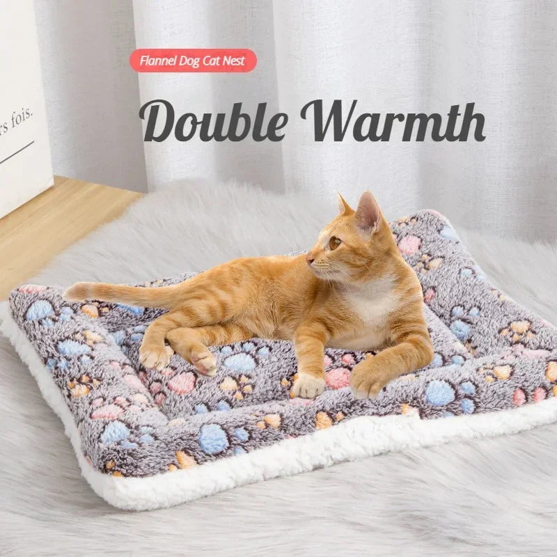 Double-Sided Pet Mat - Plush Cat Small Dog Bed Cushion - ZOOMNSTORE