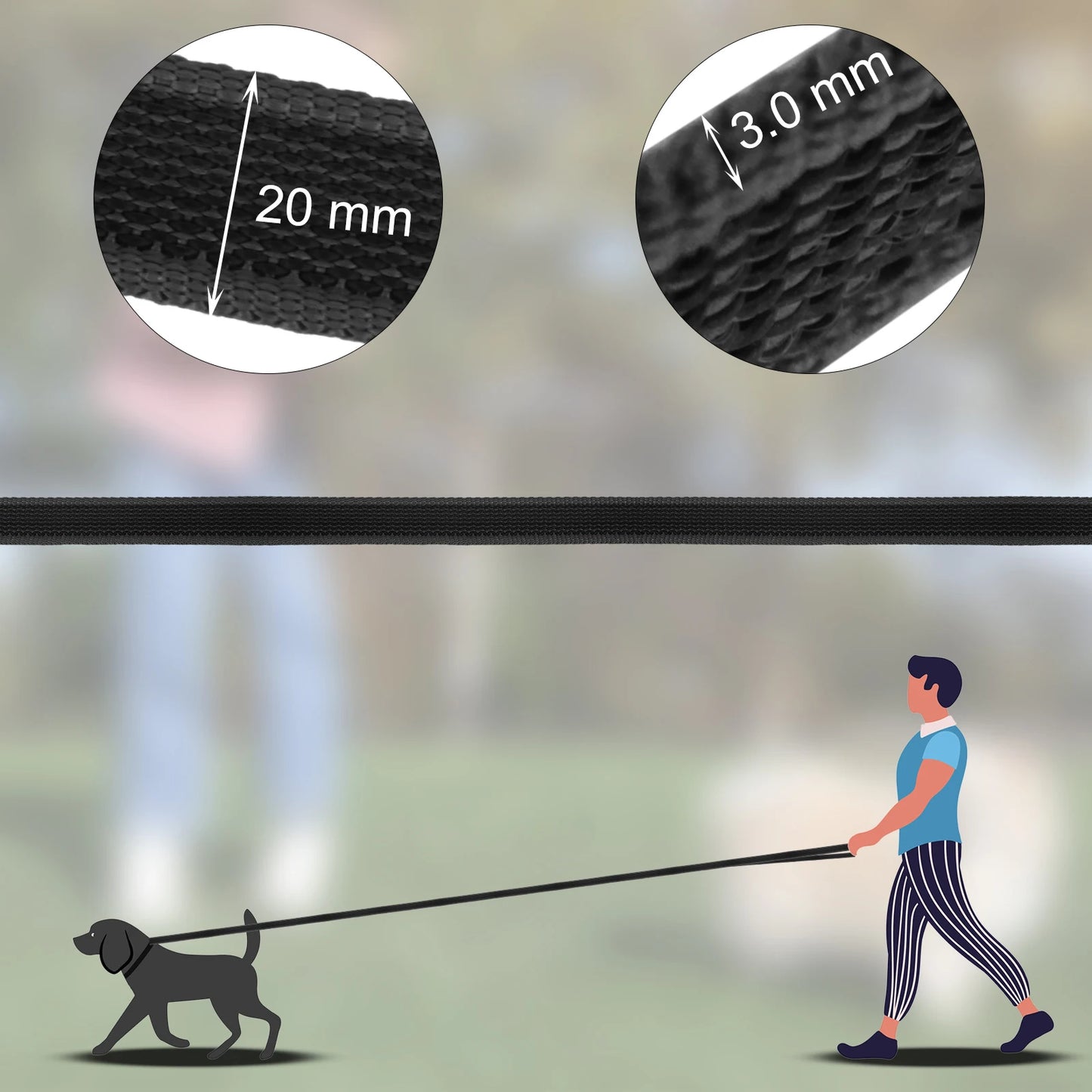 Dual Color Dog Leash - Medium to Long Latex Silk Training Leash 15M to 15M - ZOOMNSTORE