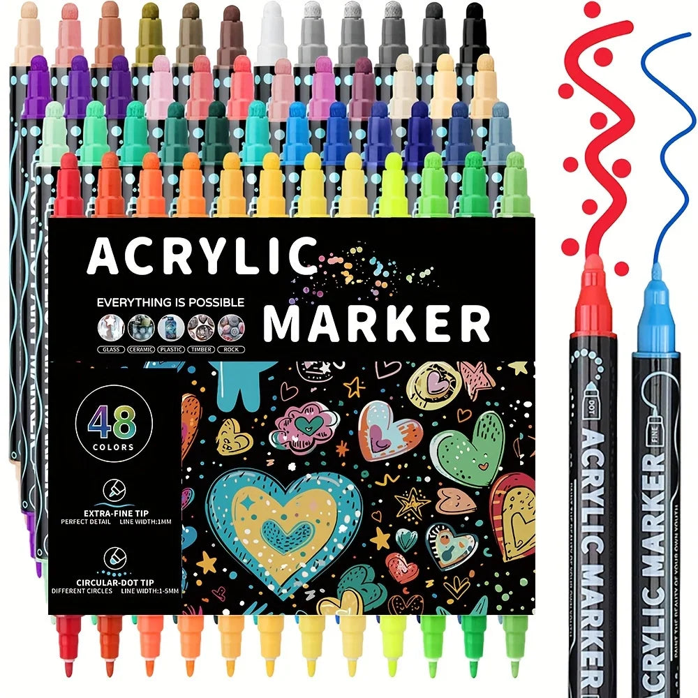Dual Tip Acrylic Markers - Premium Art Pens for DIY Crafts - ZOOMNSTORE