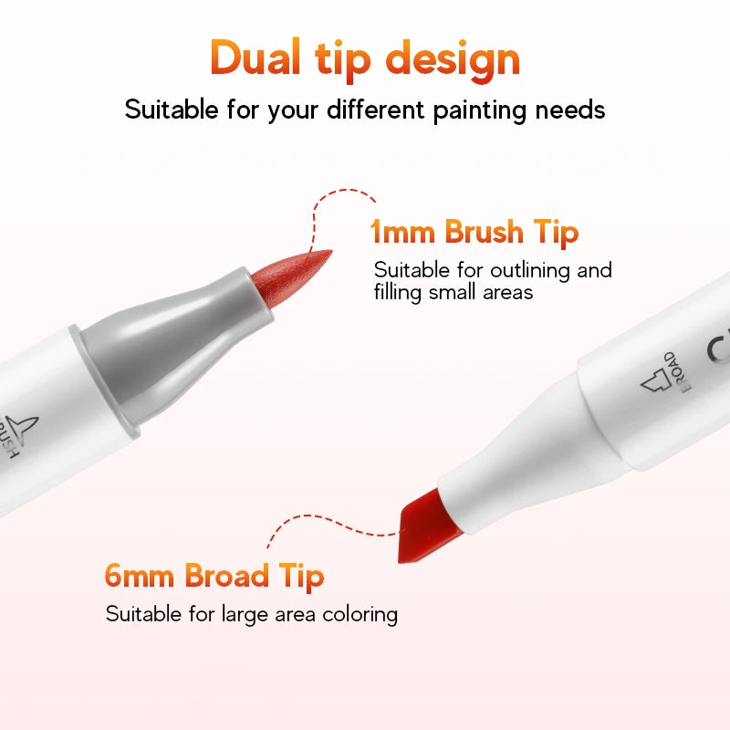 Dual Tip Alcohol Markers Set - Professional Art Markers for Drawing and Coloring - ZOOMNSTORE
