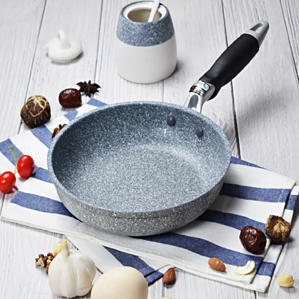 Durable Non-Stick Stone Frying Pan Set - Induction Gas Compatible Skillets 20242628cm - ZOOMNSTORE