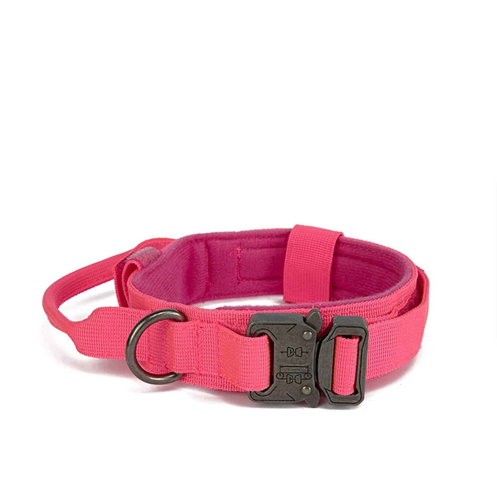 Durable Nylon Dog Collar and Leash Set - Reflective Tactical Training for Large Dogs - ZOOMNSTORE