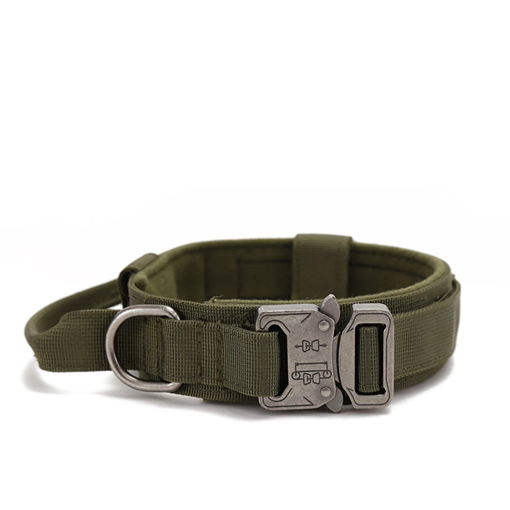Durable Nylon Dog Collar and Leash Set - Reflective Tactical Training for Large Dogs - ZOOMNSTORE