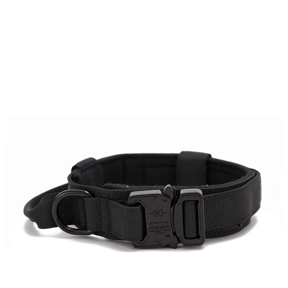 Durable Nylon Dog Collar and Leash Set - Reflective Tactical Training for Large Dogs - ZOOMNSTORE