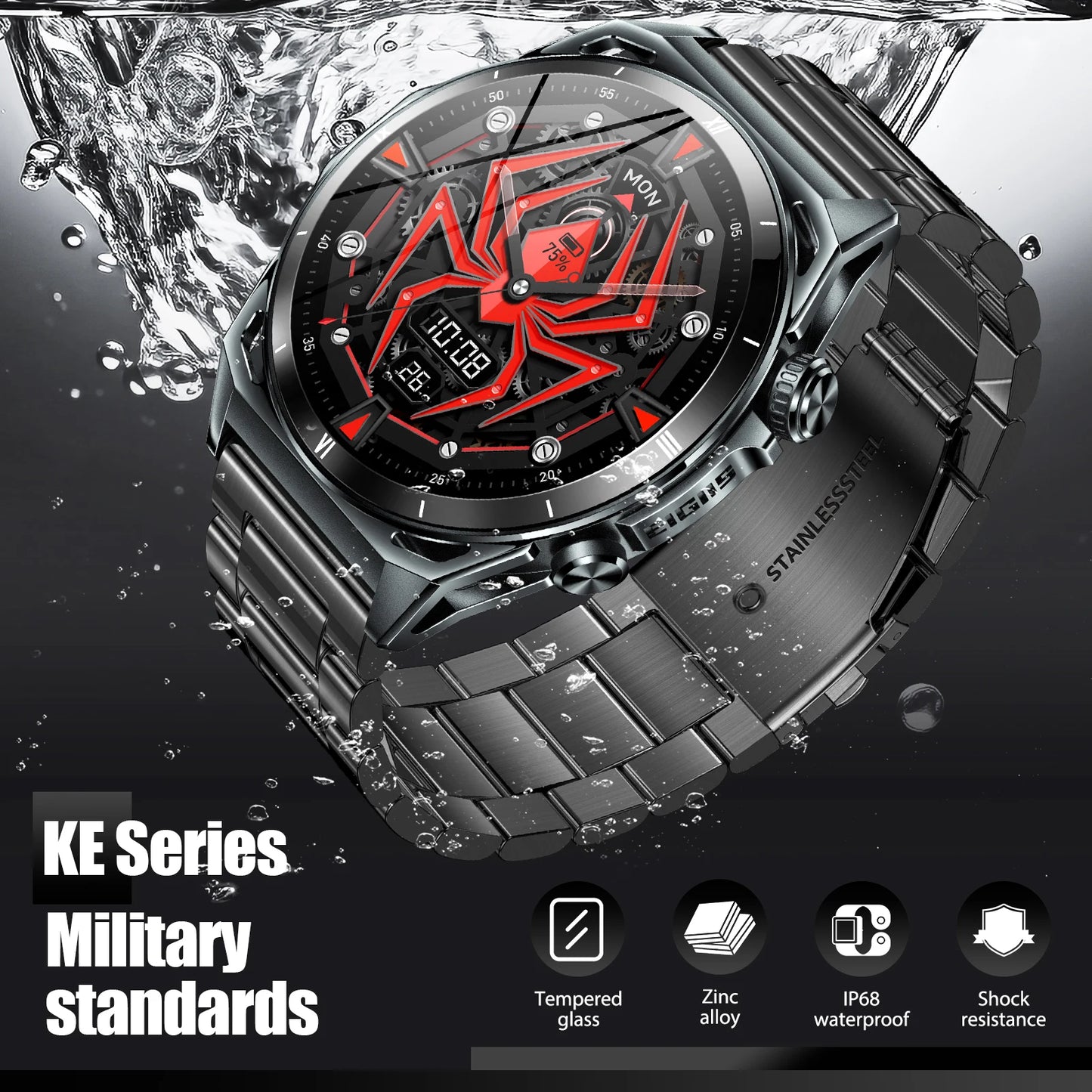 EIGIIS KE6 Smart Watch - AMOLED Waterproof Health Monitor - ZOOMNSTORE