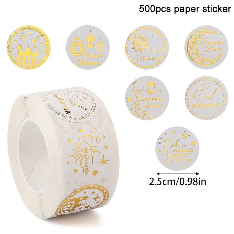 Eid Mubarak Party Supplies - Gold Disposable Tableware Cups Banners Gift Bags - ZOOMNSTORE