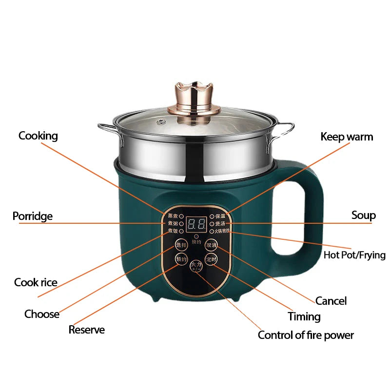 Electric Hot Pot Cooker - Multicooker for Stews Soups Noodles and Eggs - ZOOMNSTORE