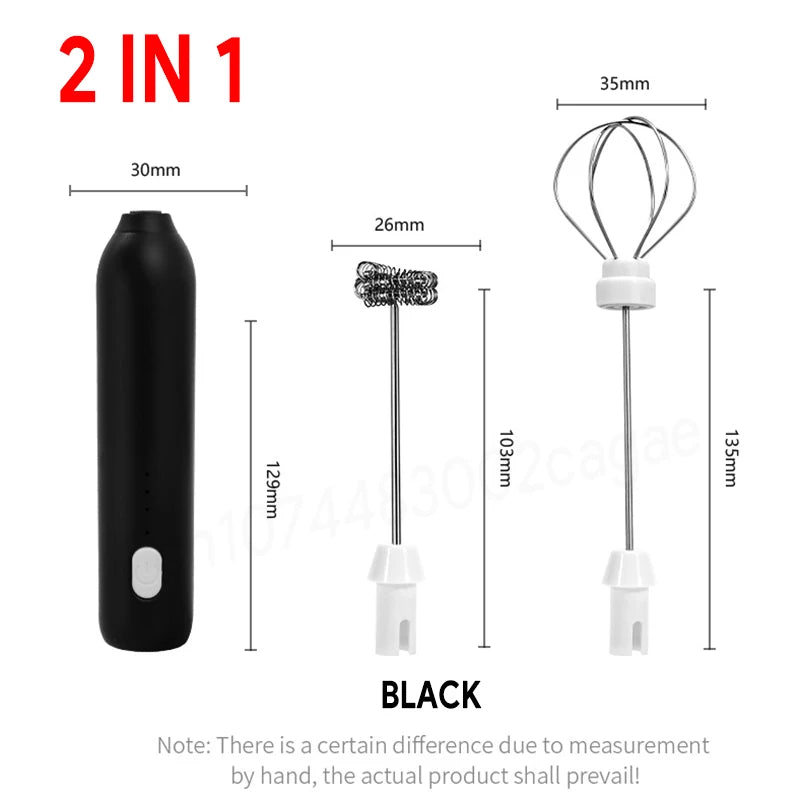 Electric Milk Frother - Rechargeable Stainless Steel Blender 3 Speeds Foam Maker - ZOOMNSTORE