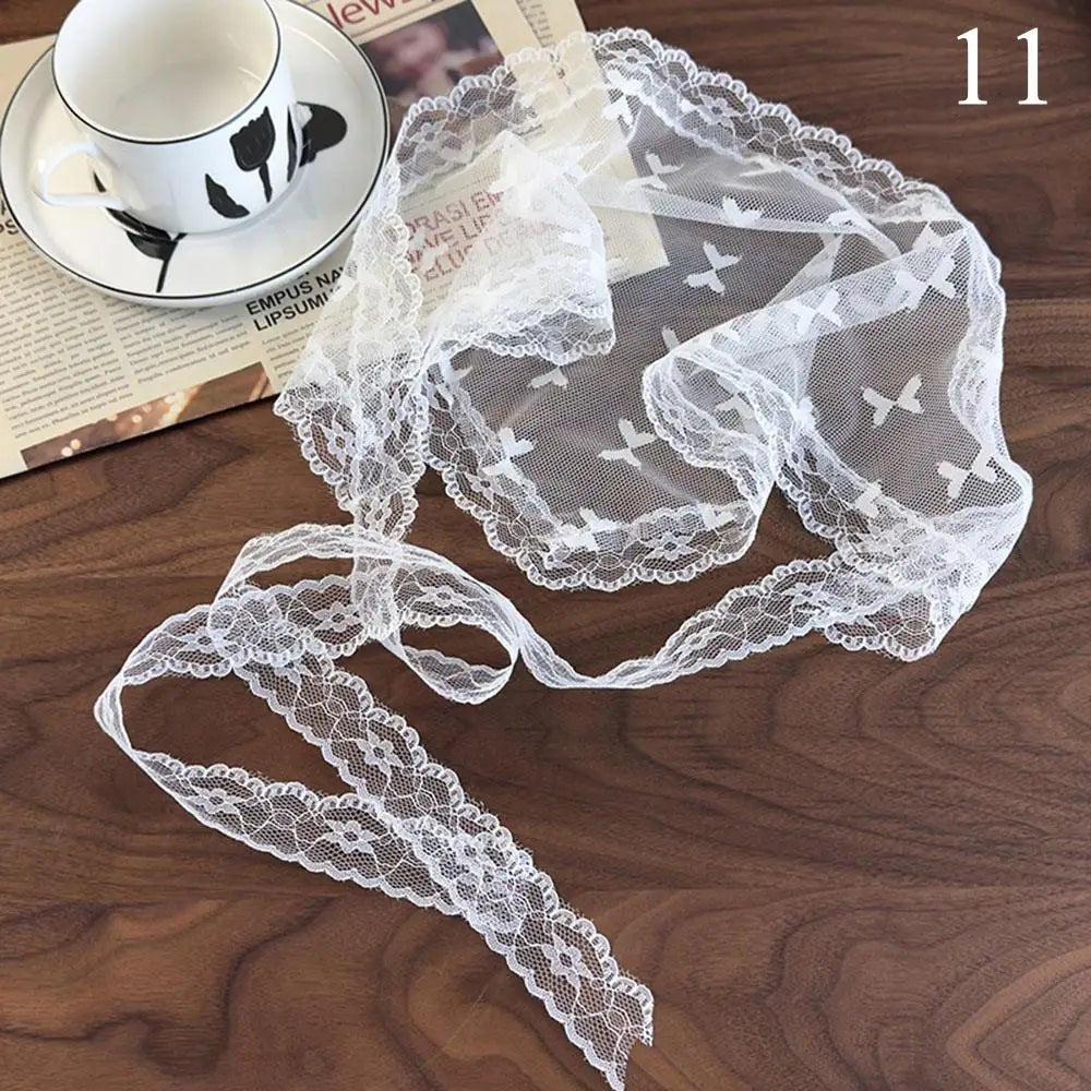 Elegant Lace Floral Hair Scarf - Triangle Headscarf Sunscreen Travel Headband - ZOOMNSTORE