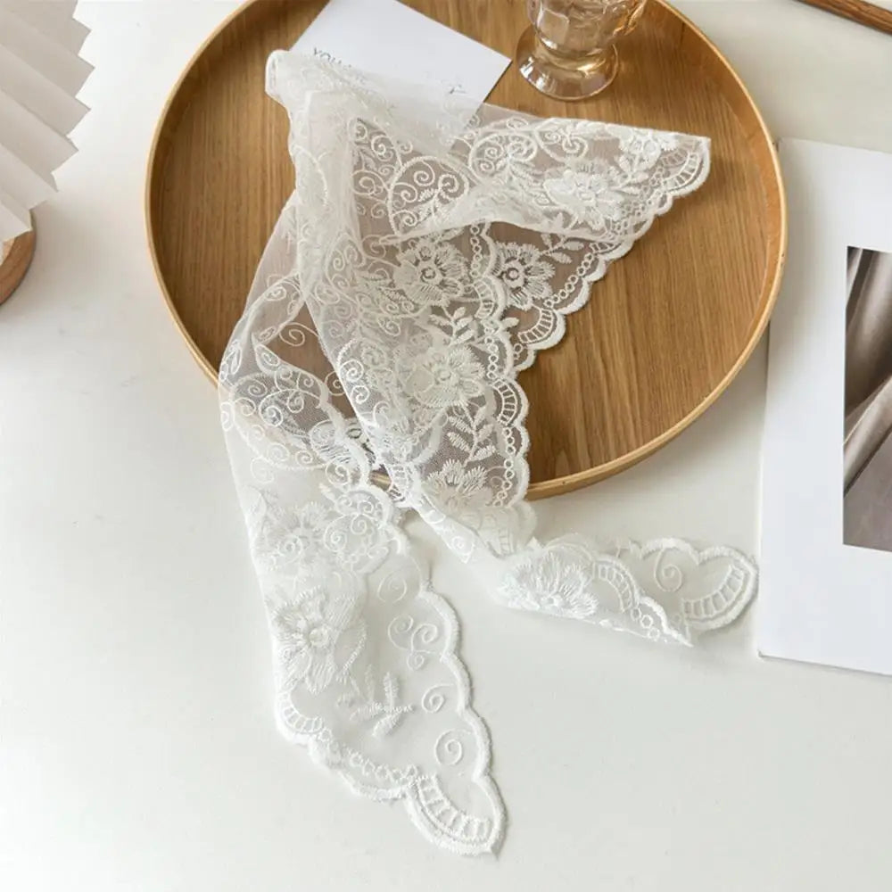 Elegant Lace Floral Hair Scarf - Triangle Headscarf Sunscreen Travel Headband - ZOOMNSTORE