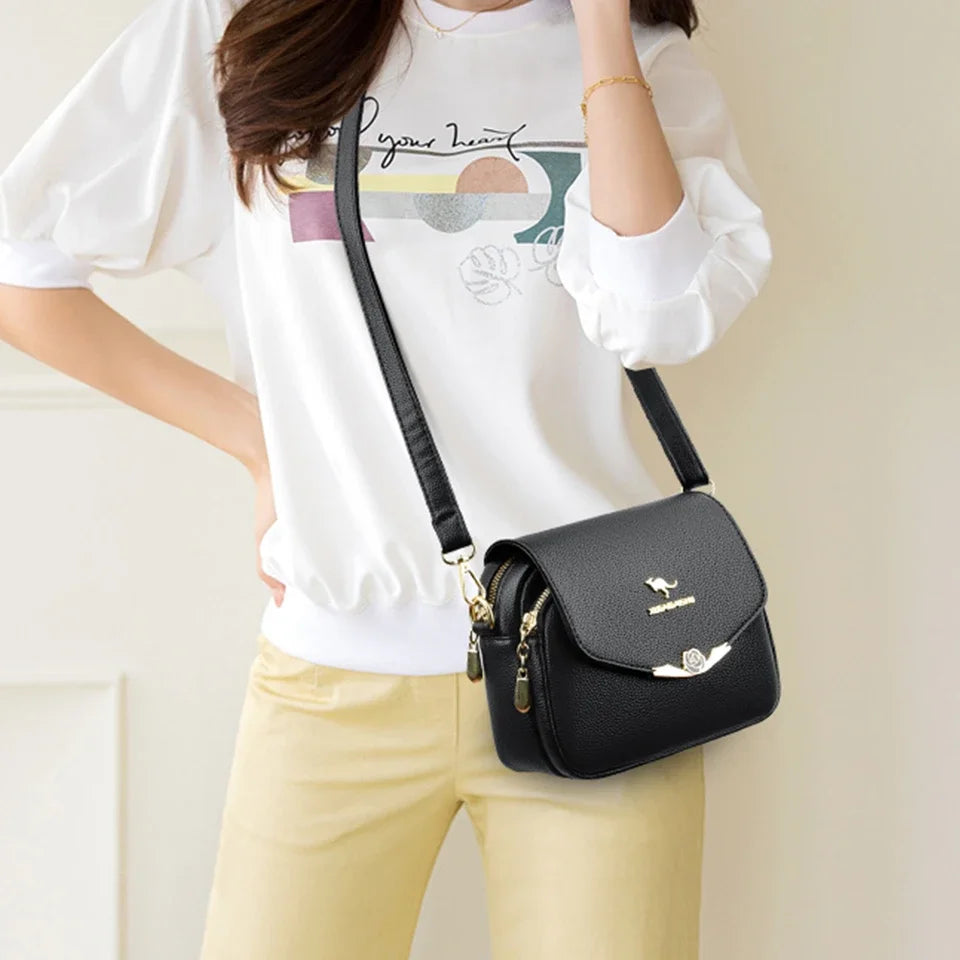 Elegant Leather Crossbody Bags for Women - Designer Shoulder Purses Small Messenger Bags - ZOOMNSTORE