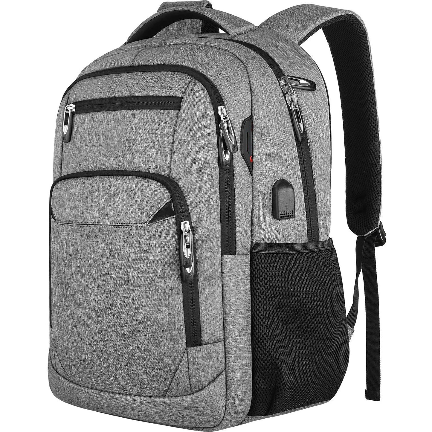 Ergonomic Black Backpack - Large Capacity Waterproof Travel Bag for Men - ZOOMNSTORE