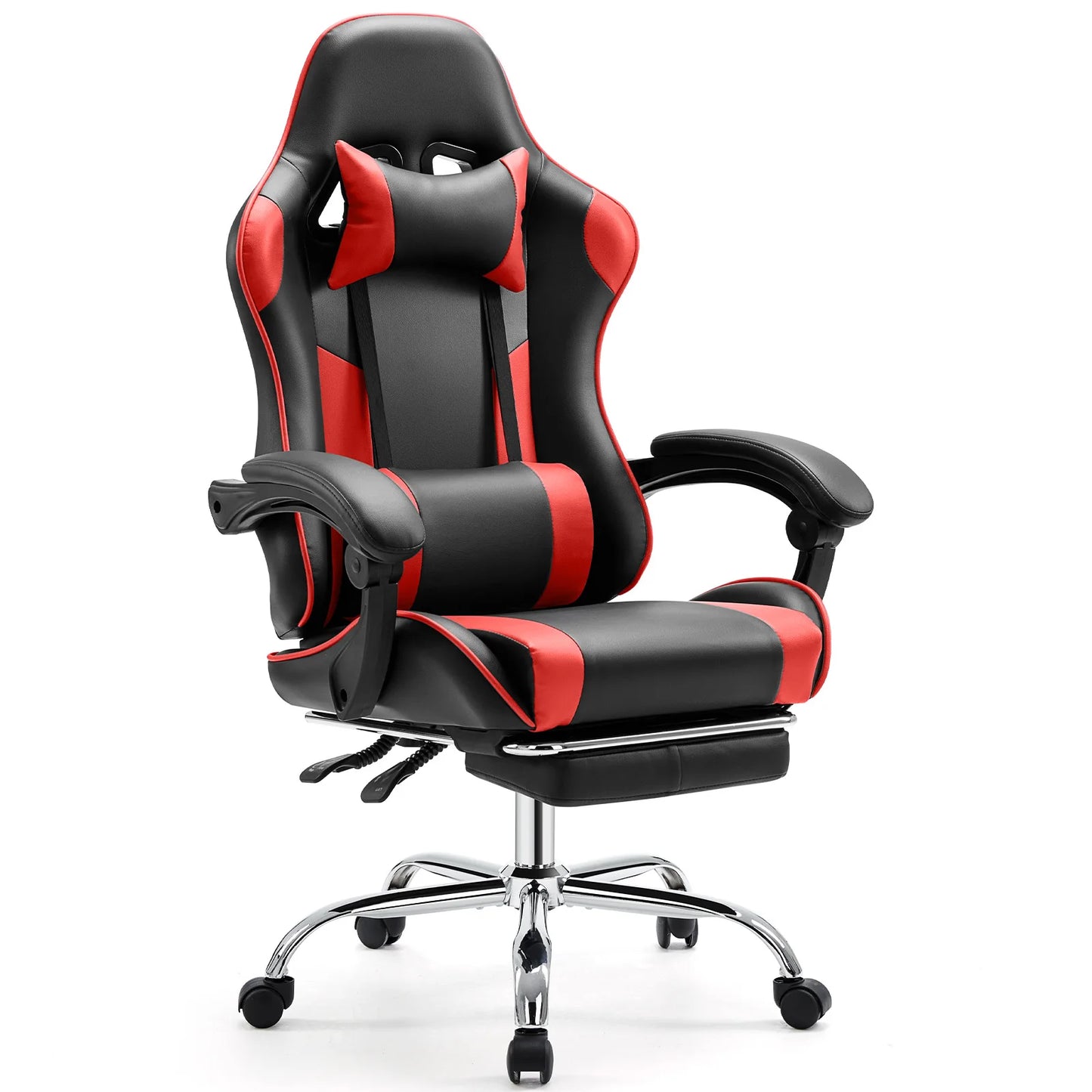 Ergonomic Gaming Chair - Adjustable Racing PU Leather Seat With Headrest & Lumbar Support - ZOOMNSTORE