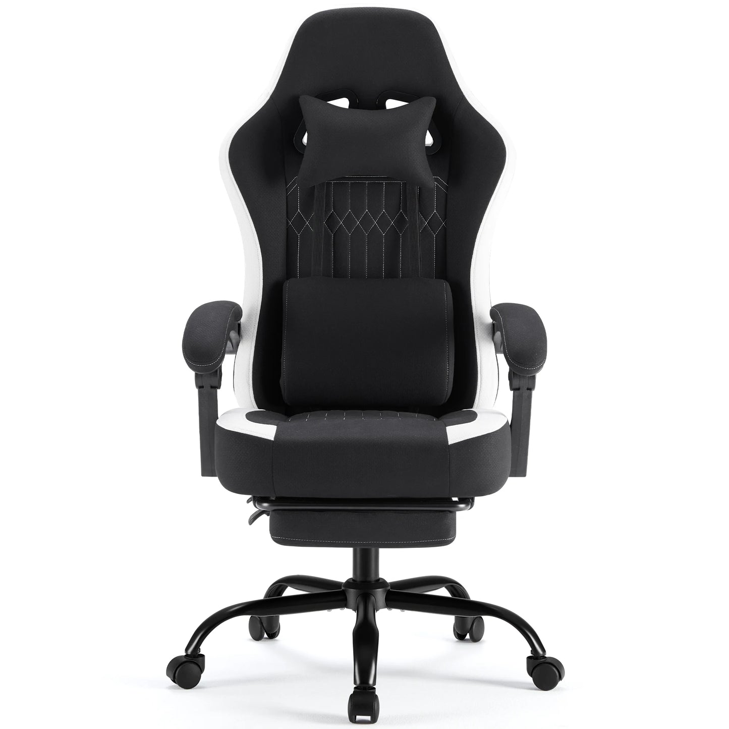 Ergonomic Gaming Chair - Height Adjustable 360° Swivel With Lumbar Support - ZOOMNSTORE