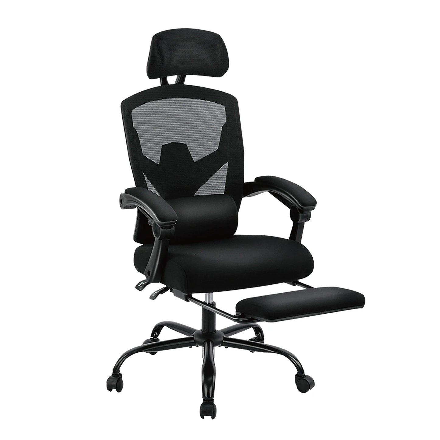Ergonomic Reclining Office Chair - High Back Mesh Desk Chair With Lumbar Support Pillow & Adjustable Headrest - ZOOMNSTORE