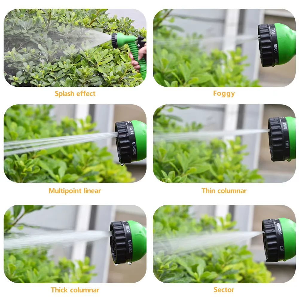 Expandable Garden Hose with 7 Patterns - Flexible Water Gun Sprayer for Car Wash - ZOOMNSTORE