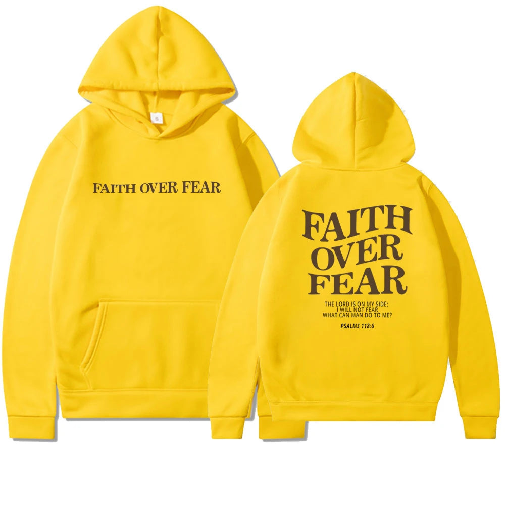 Faith Over Fear Hoodie - Christian Sweatshirt with Bible Verse - ZOOMNSTORE