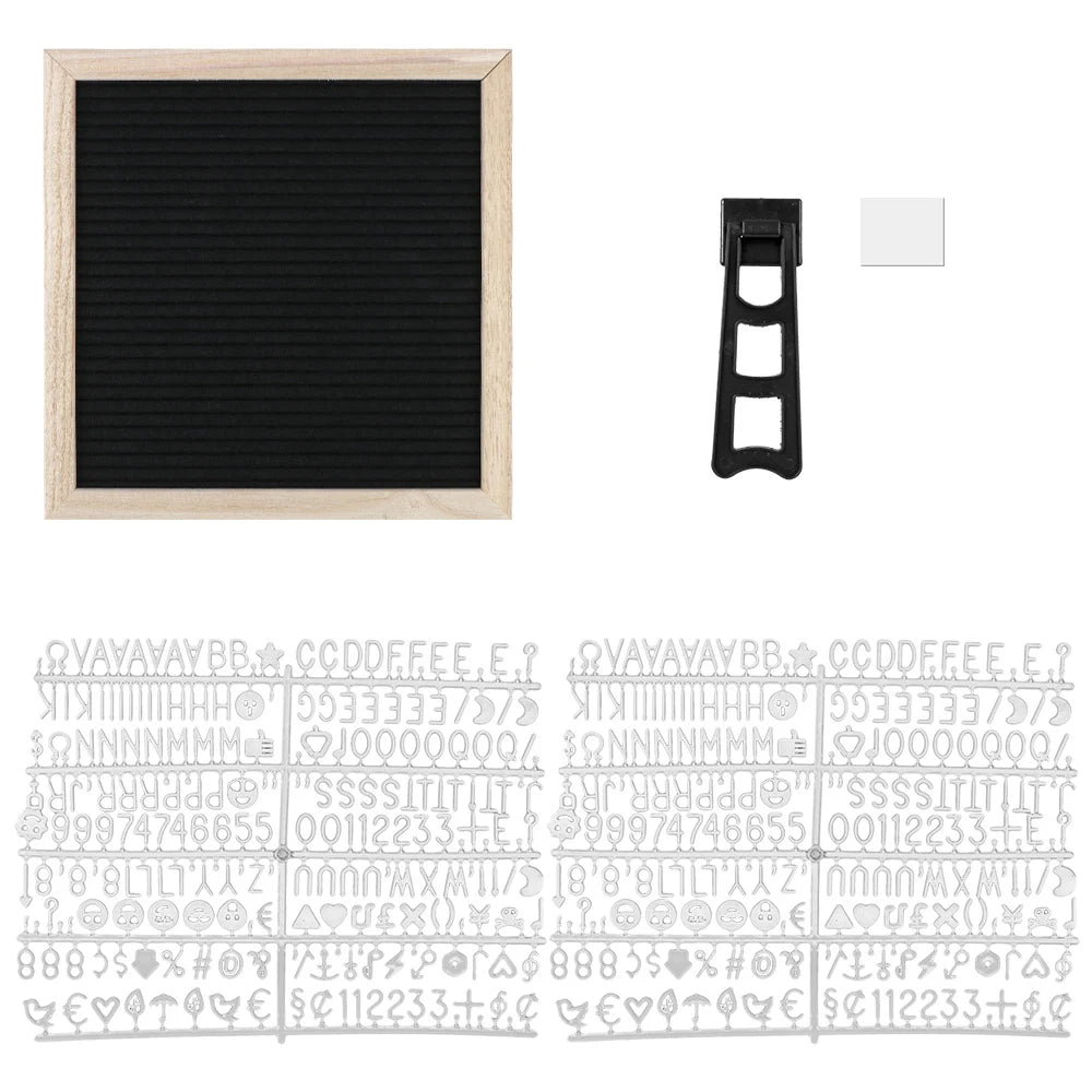 Felt Letter Board 10x10 Inch With Oak Wood Frame - Message Board Decor - ZOOMNSTORE