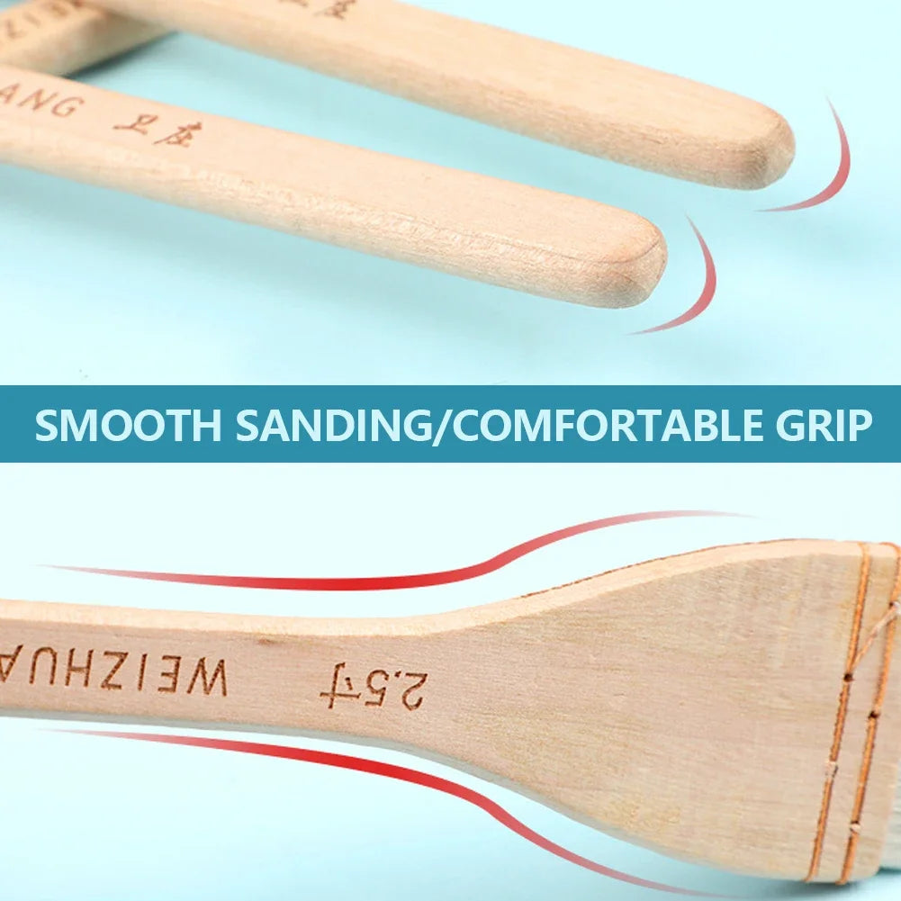 Flat Paddle Paint Brush - Long Handle 1-4 Inch for Oil Acrylic Painting - ZOOMNSTORE