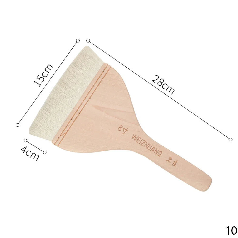 Flat Paddle Paint Brush - Long Handle 1-4 Inch for Oil Acrylic Painting - ZOOMNSTORE