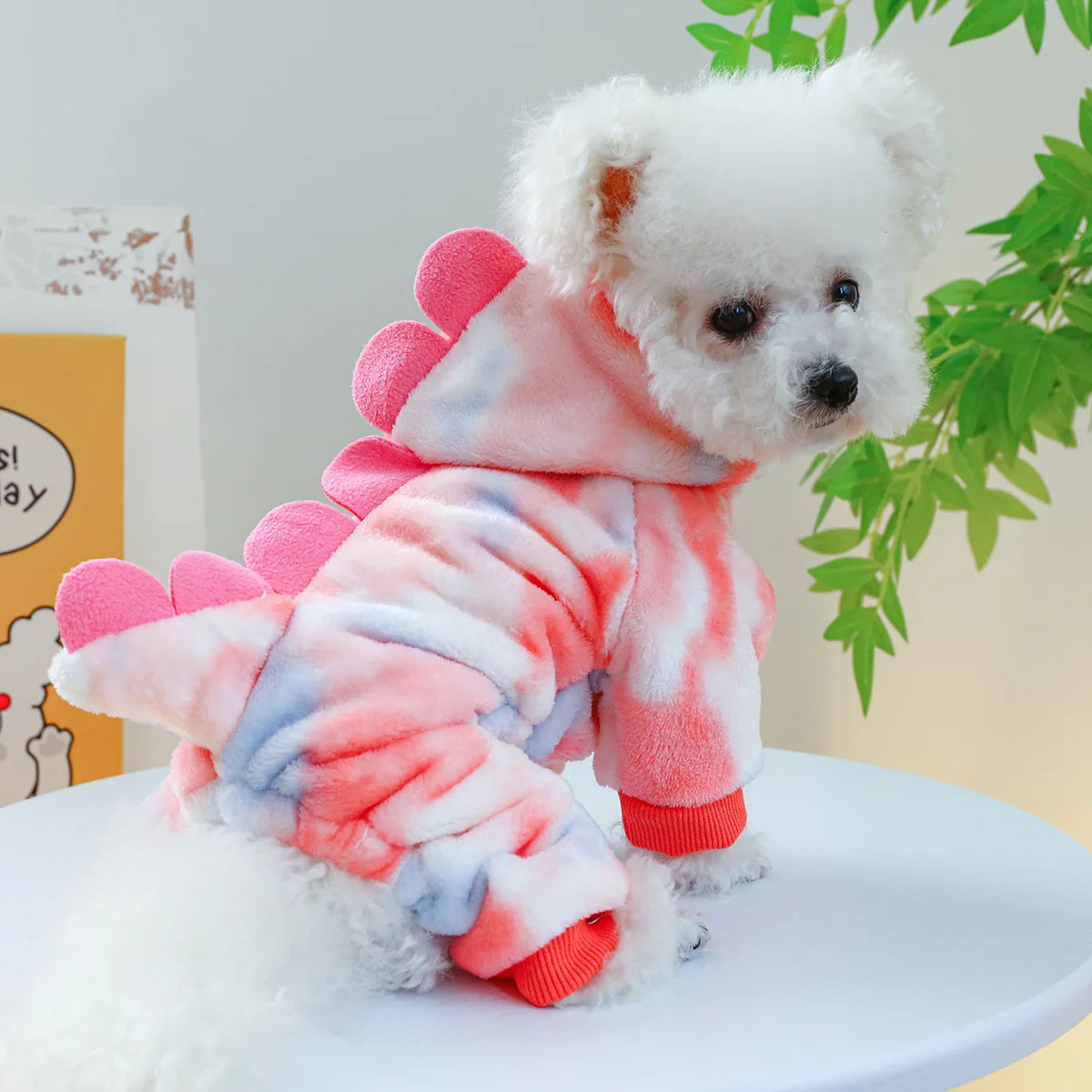 Fleece Pet Overalls - Warm Plush Dinosaur Unicorn Cosplay for Dogs and Cats - ZOOMNSTORE