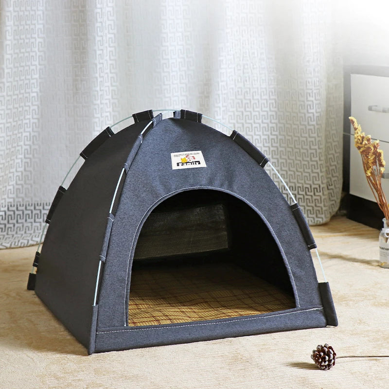 Foldable Cat House Pet Tent Four Seasons Universal Cat and Dog Pet Nest Summer Cool Mat Outdoor Portable Foldable Breathable - ZOOMNSTORE