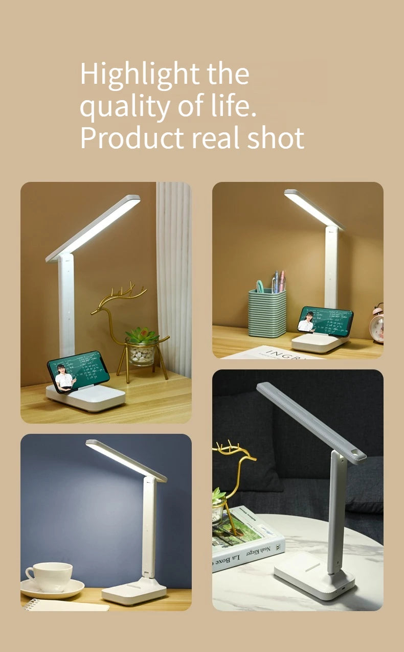Foldable Table Lamp | LED Desk Lamp With Stepless Dimmable Touch & USB Chargeable - ZOOMNSTORE