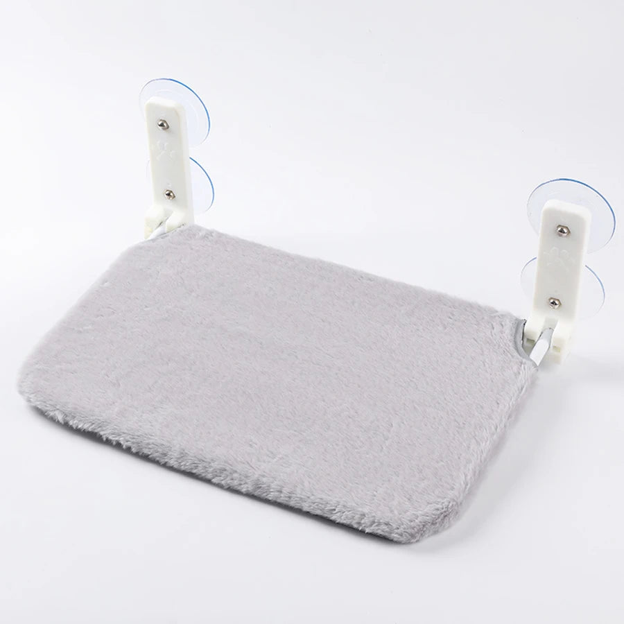 Assembly free folding cat hammock plush mesh cat window wall jumping platform double suction cup cat hammock - ZOOMNSTORE