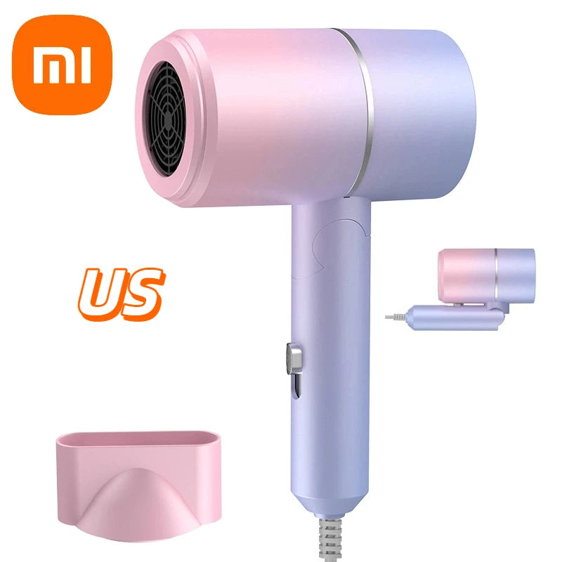 XIAOMI Folding Hairdryer High Power Negative Ion Hair Dryer Home Thermostatic Travel Portable Silent Hair Brush Dryer 2025 - ZOOMNSTORE