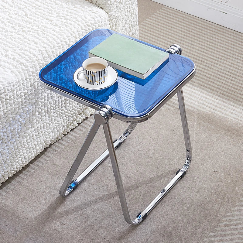 Folding Transparent Coffee Table - Stylish Side Table for Living Room Balcony - ZOOMNSTORE