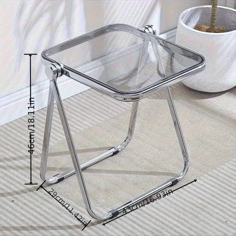 Folding Transparent Coffee Table - Stylish Side Table for Living Room Balcony - ZOOMNSTORE