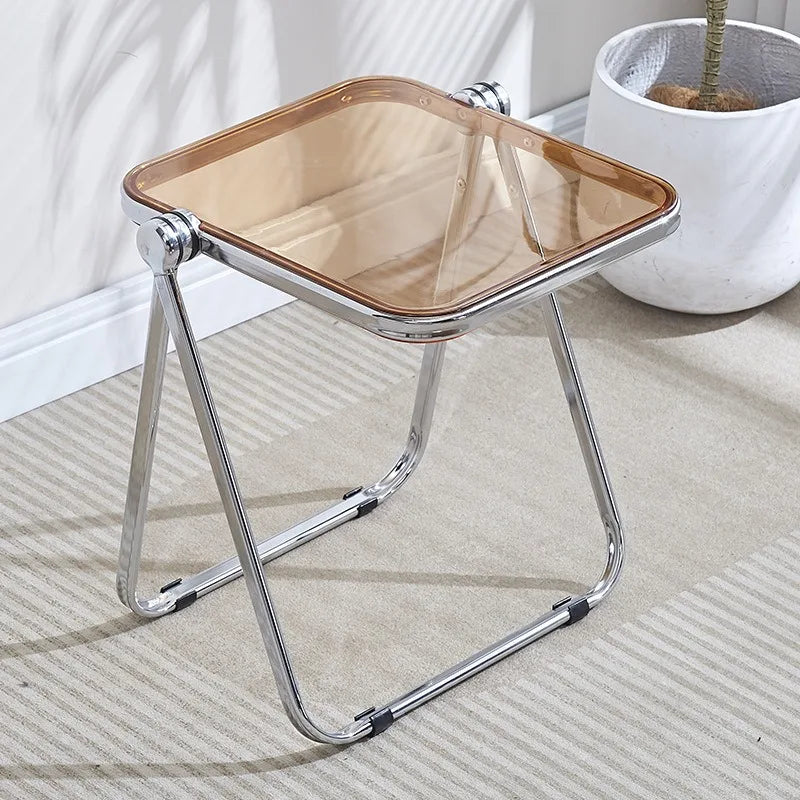Folding Transparent Coffee Table - Stylish Side Table for Living Room Balcony - ZOOMNSTORE