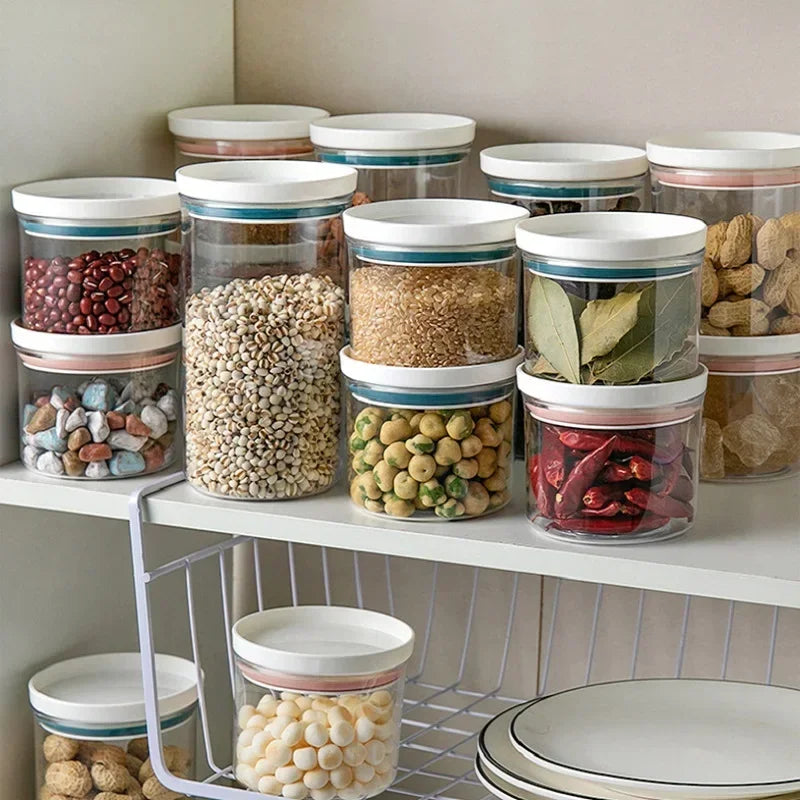 Sealed Jar Kitchen Storage Sealed Ring Bottle Food Grade Transparent Container Miscellaneous Grain Snack Storage Jar - ZOOMNSTORE