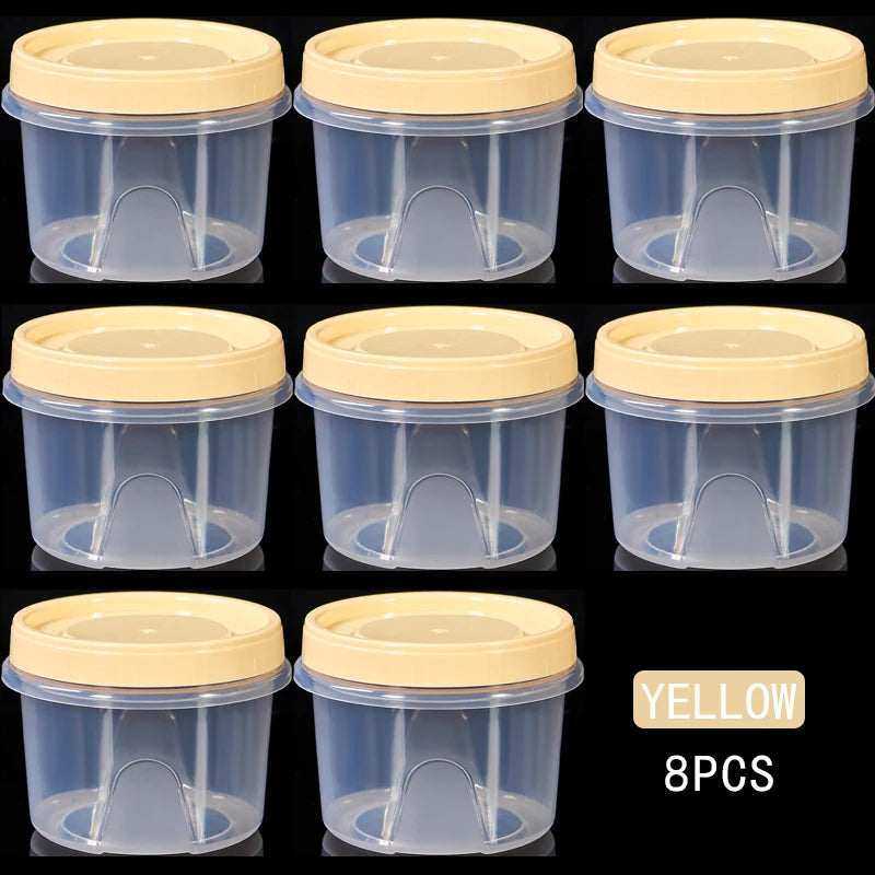 Food Storage Containers - 8 Pcs 500ml Round Airtight Food Grade Plastic Boxes - ZOOMNSTORE