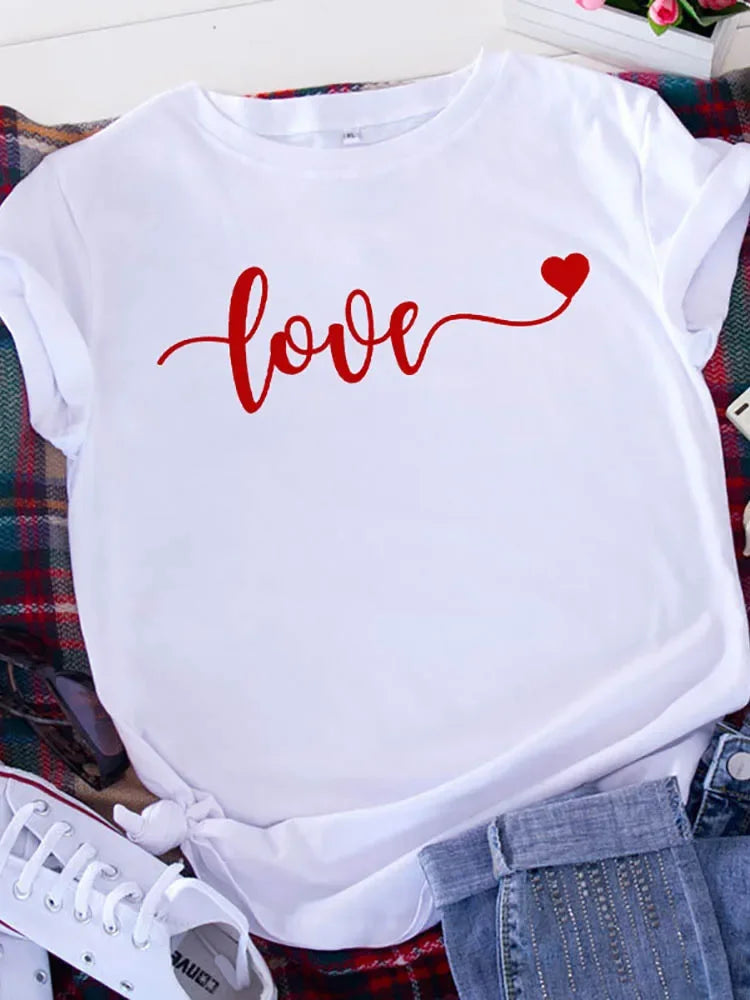 Free Spirit Leopard Love T-Shirt - Womens Short Sleeve Valentines Tee - ZOOMNSTORE
