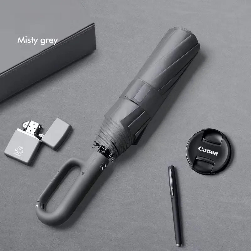 Ring Buckle Design 20 Rib Fully Automatic Umbrella for Men Folding Extra Large Strong Strong WOMEN'S Sunshade Double Umbrella - ZOOMNSTORE