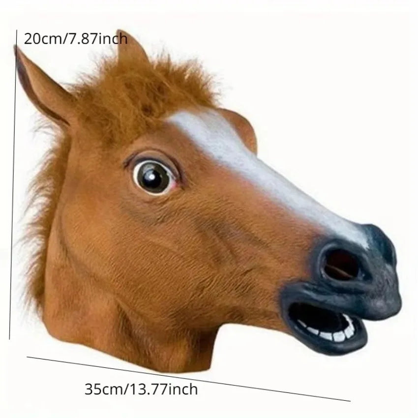Funny Horse Head Halloween Mask - Latex Masquerade Party Decoration - ZOOMNSTORE