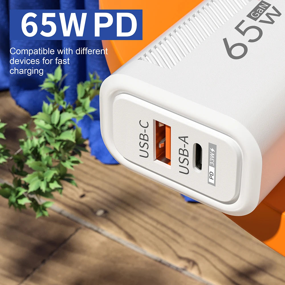 GaN USB Type C Charger Quick Charge USB Fast Wall Charger For iPhone 14 Xiaomi 14 Samsung Huawei Type C PD Phone Charge Adapter - ZOOMNSTORE