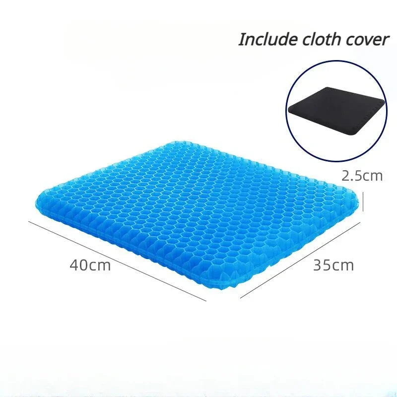 Gel Seat Cushion - Double Thick Pressure Relief Cushion | Breathable Chair Pad for Office, Car & Wheelchair - ZOOMNSTORE